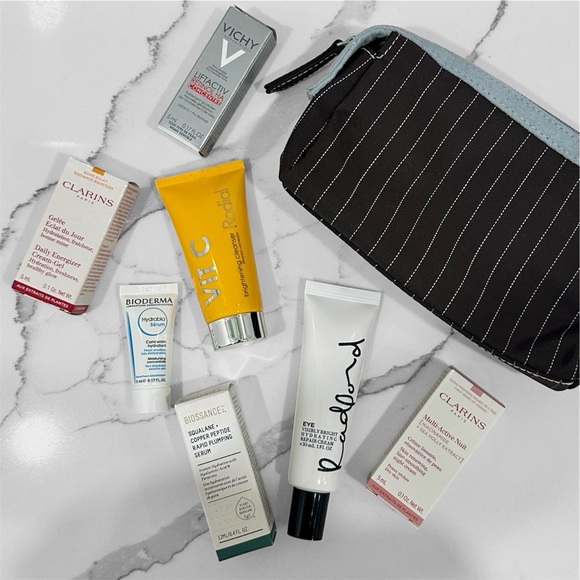 Skincare Travel Night Day Eye Face Cream Serum Cleanser Variety Set with Pouch - Picture 3 of 10